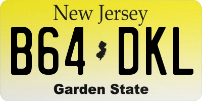 NJ license plate B64DKL