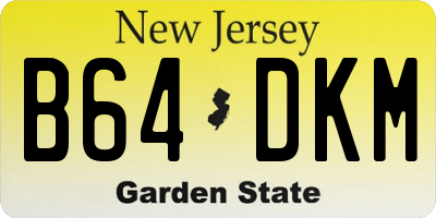 NJ license plate B64DKM