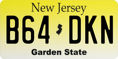 NJ license plate B64DKN