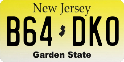 NJ license plate B64DKO