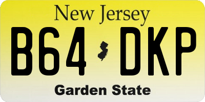 NJ license plate B64DKP