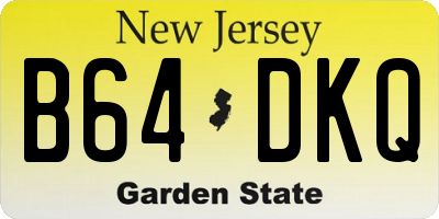 NJ license plate B64DKQ