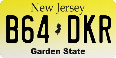 NJ license plate B64DKR