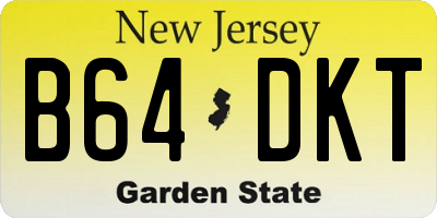 NJ license plate B64DKT
