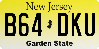 NJ license plate B64DKU