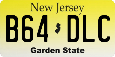 NJ license plate B64DLC