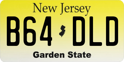 NJ license plate B64DLD