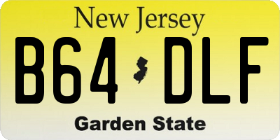 NJ license plate B64DLF