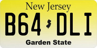 NJ license plate B64DLI