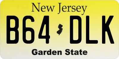 NJ license plate B64DLK