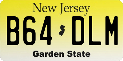 NJ license plate B64DLM