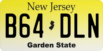 NJ license plate B64DLN