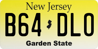 NJ license plate B64DLO