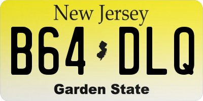 NJ license plate B64DLQ