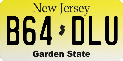 NJ license plate B64DLU