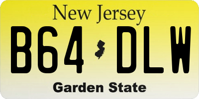 NJ license plate B64DLW