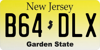 NJ license plate B64DLX