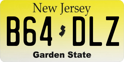 NJ license plate B64DLZ