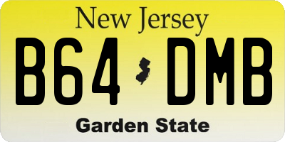 NJ license plate B64DMB
