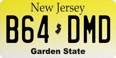 NJ license plate B64DMD