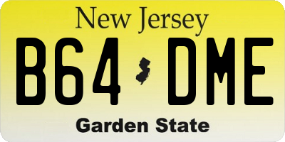 NJ license plate B64DME