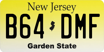 NJ license plate B64DMF