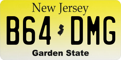 NJ license plate B64DMG