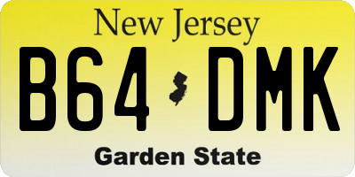 NJ license plate B64DMK