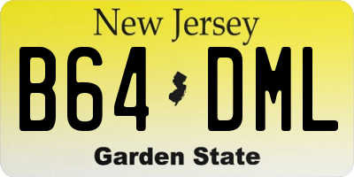 NJ license plate B64DML