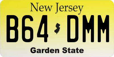 NJ license plate B64DMM