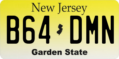 NJ license plate B64DMN