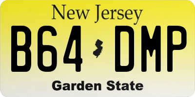 NJ license plate B64DMP