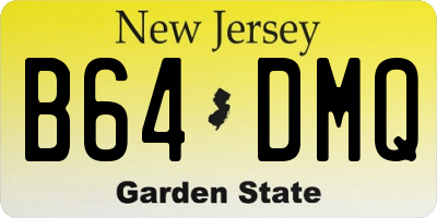 NJ license plate B64DMQ