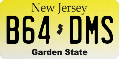 NJ license plate B64DMS