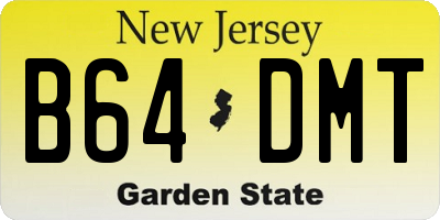 NJ license plate B64DMT