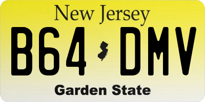 NJ license plate B64DMV