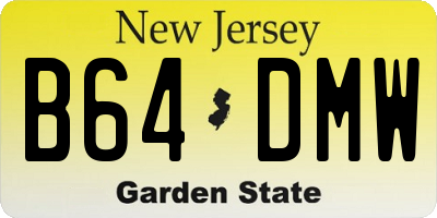 NJ license plate B64DMW