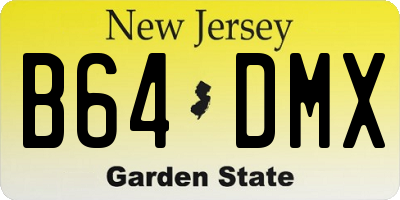 NJ license plate B64DMX