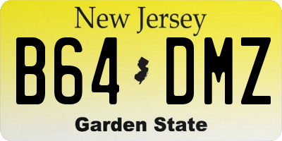 NJ license plate B64DMZ