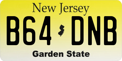 NJ license plate B64DNB