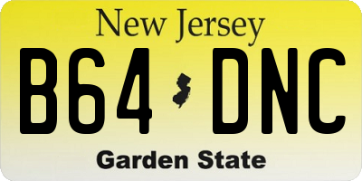 NJ license plate B64DNC