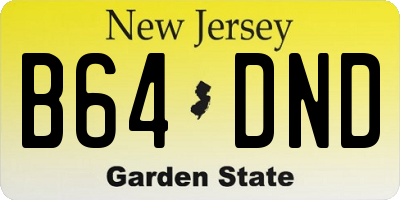 NJ license plate B64DND