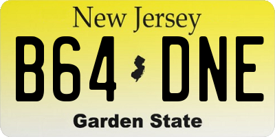 NJ license plate B64DNE
