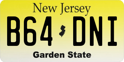NJ license plate B64DNI