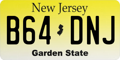 NJ license plate B64DNJ