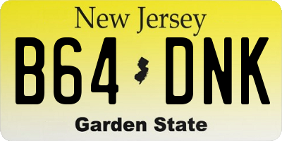 NJ license plate B64DNK