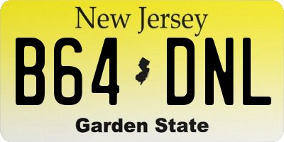 NJ license plate B64DNL