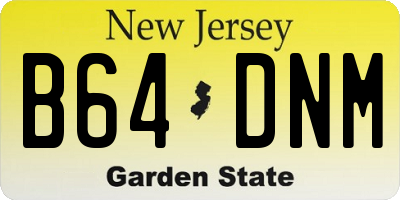 NJ license plate B64DNM