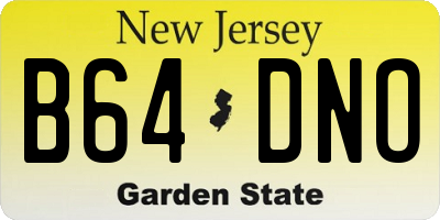 NJ license plate B64DNO