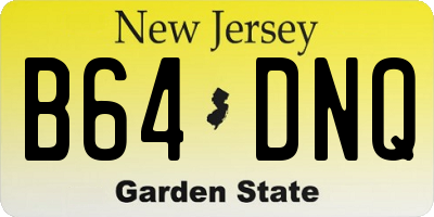 NJ license plate B64DNQ